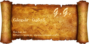 Gáspár Győző névjegykártya
