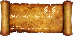 Gáspár Győző névjegykártya